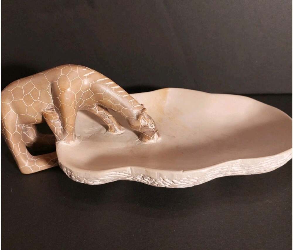Handcarved Vintage Soap Stone Trinket Dish, Made in Kenya